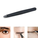 Professional Black Eyebrow Tweezers Hair Beauty Slanted Stainless Steel New 1x