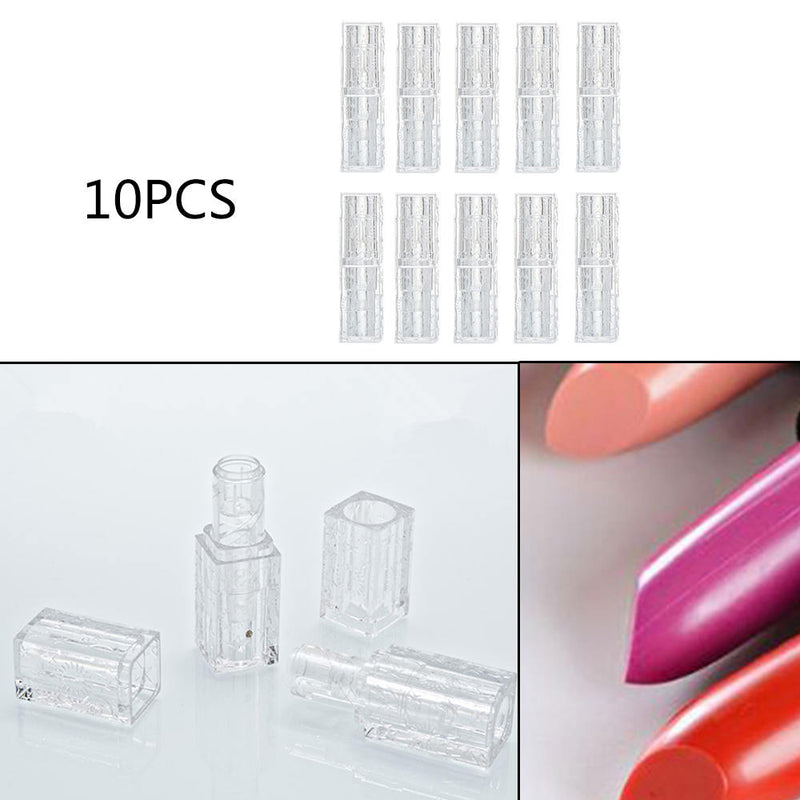 10 Pcs Empty lipstick Plastic Lip Balm Container Tubes Caps DIY Best