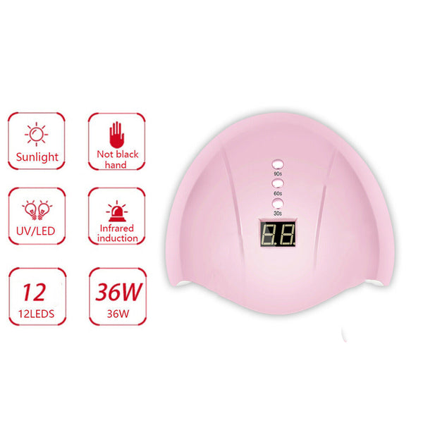 36W Nail Lamp Automatic Induction Nail Phototherapy Machine LED UV Light Hot 1x