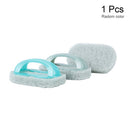 Home Kitchen Pads Scouring Scrub Sponge Brush Magic Cleaning Handle Grip New 1x