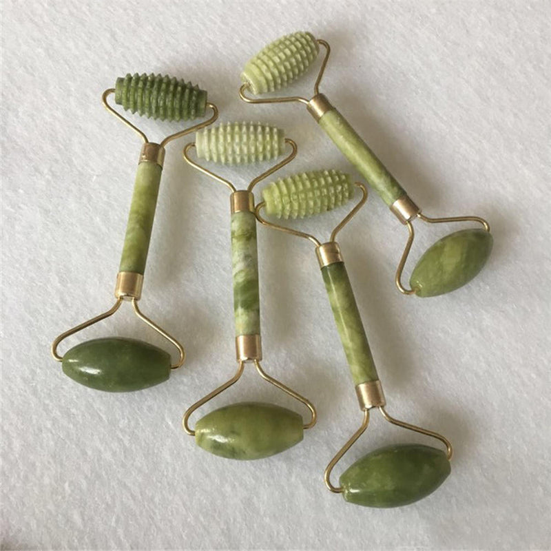 1 pc Natural Jade Guasha Facial Beauty Massage Jade Roller Face massager Proper