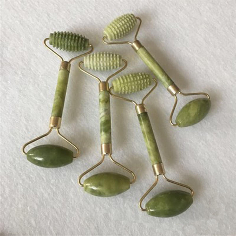 1 pc Natural Jade Guasha Facial Beauty Massage Jade Roller Face massager Proper