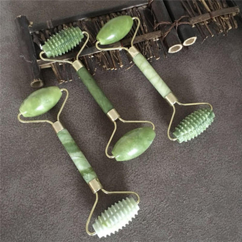 1 pc Natural Jade Guasha Facial Beauty Massage Jade Roller Face massager Proper