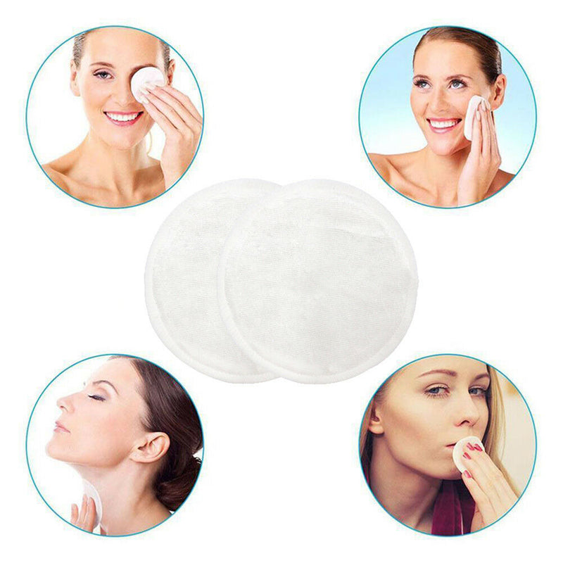 10 X Girls Makeup Remover Pads Washable Bamboo Fiber Skin Care Facial Pads Best