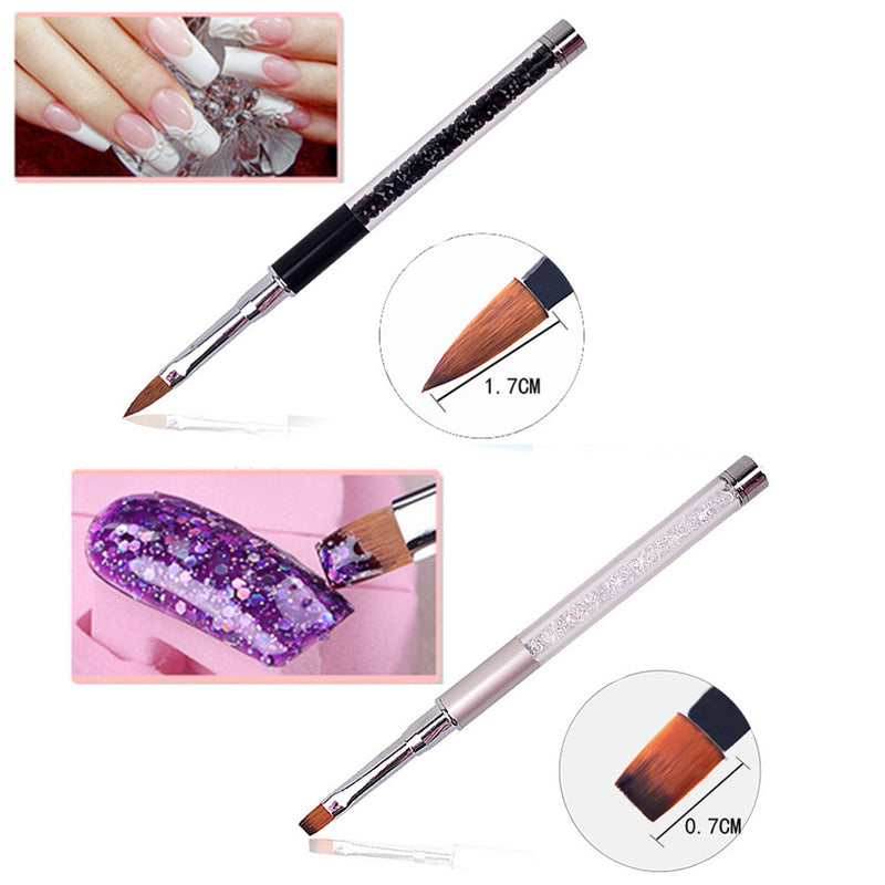 5 x UV Gel Nail Art Tips Crystal Acrylic Painting Drawing Polish Brush Pen New