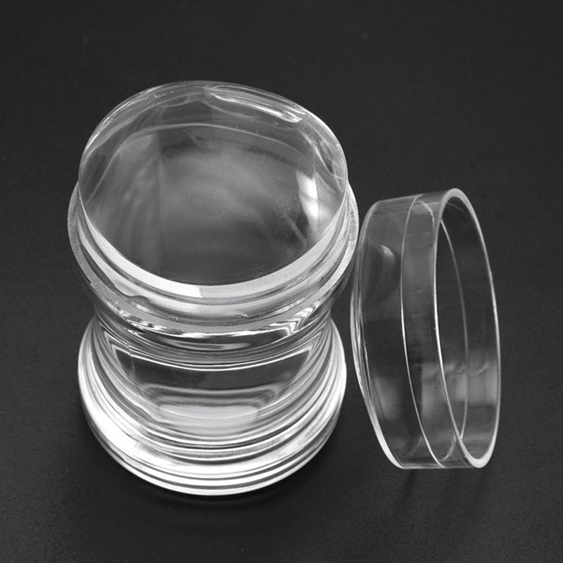 2 pcs Clear Jelly Silicone Nail Art Stamper DIY Stamping Printing Manicure Best