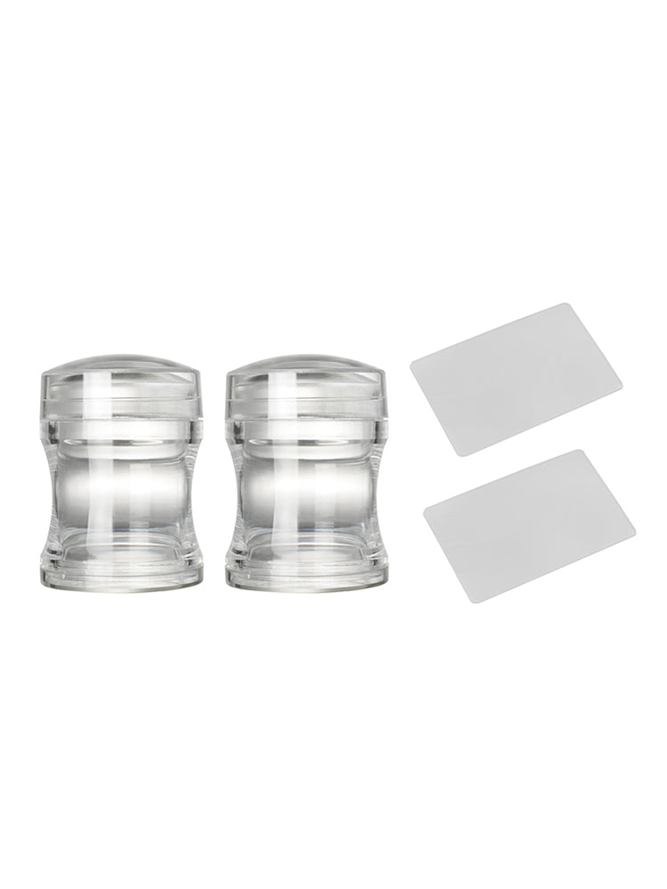 2 pcs Clear Jelly Silicone Nail Art Stamper DIY Stamping Printing Manicure Best