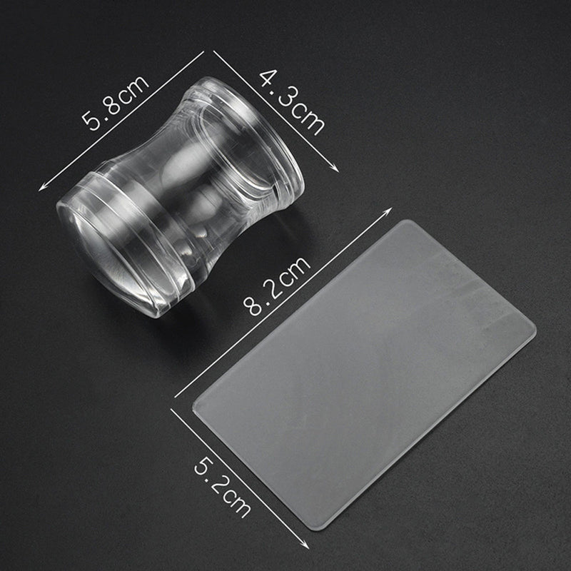 2 pcs Clear Jelly Silicone Nail Art Stamper DIY Stamping Printing Manicure Best