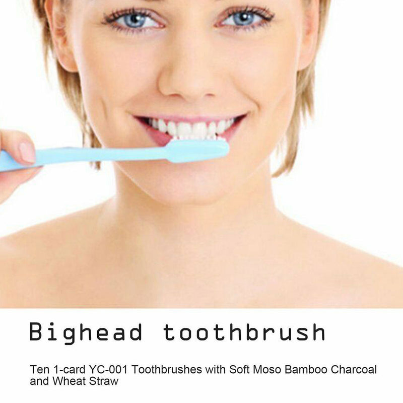 20 X Wheat Straw Handle Bamboo Charcoal Soft Bristles Travel Toothbrush Best
