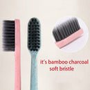 20 X Wheat Straw Handle Bamboo Charcoal Soft Bristles Travel Toothbrush Best