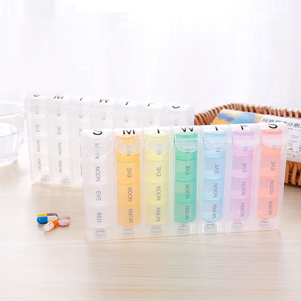 1 x 7 Day Weekly Medicine Organizer 28 Slot Pill Dispenser Tablet Storage New