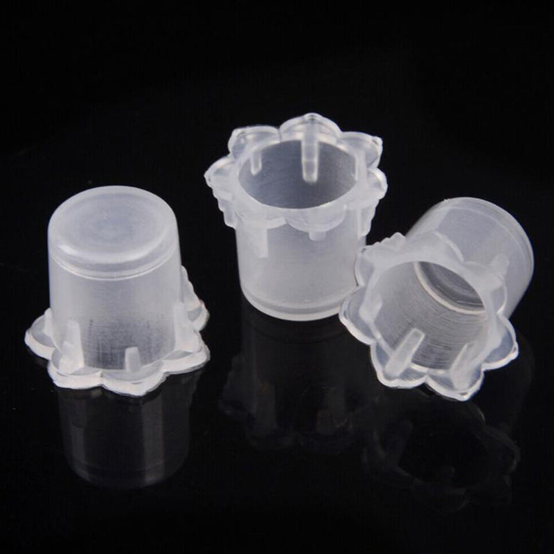 1000pcs 13mm Plastic Tattoo Hexagonal lace Ink Cups Caps Holder Pigment Supply D