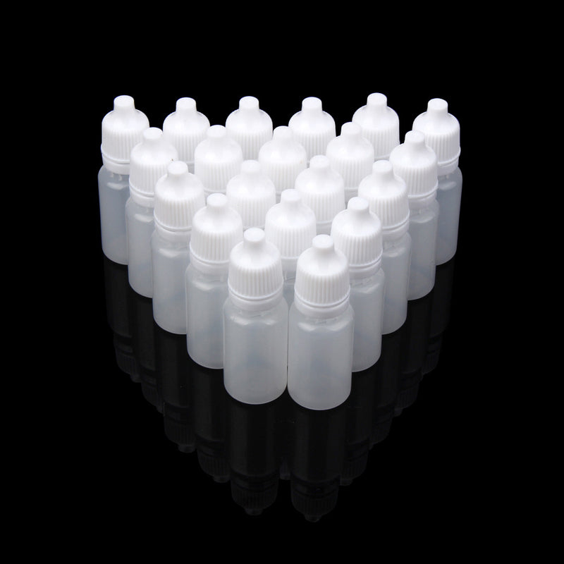 100 x Empty Squeezable Plastic Dropper Bottle Applicator Eye Liquid Container