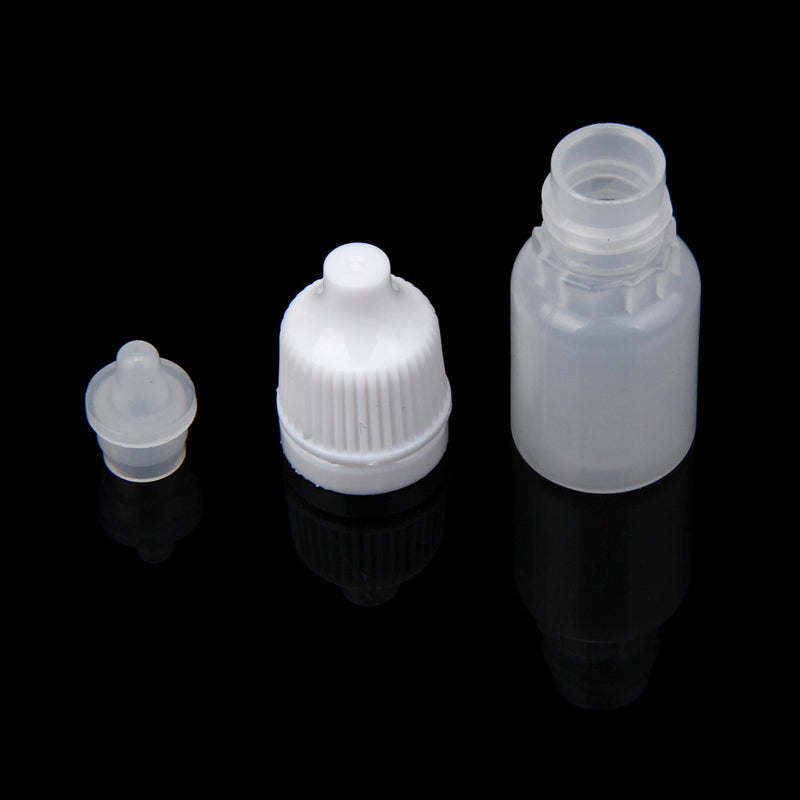 100 x Empty Squeezable Plastic Dropper Bottle Applicator Eye Liquid Container