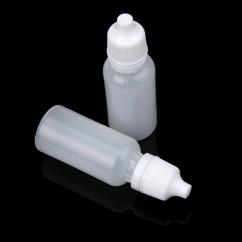 100 x Empty Plastic Squeezable Dropper Bottles Eye Liquid Case Container