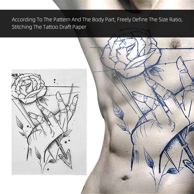 100Sheets Tattoo Tracing Paper Translucent Draft Draw Sheet For Tattoo Art