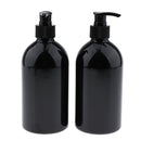 2pcs Empty Pump Dispenser Bottle Lotion/Shampoo/Liquid Soap 500ml Capacity Black