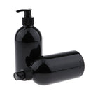 2pcs Empty Pump Dispenser Bottle Lotion/Shampoo/Liquid Soap 500ml Capacity Black