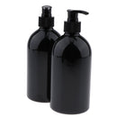2pcs Empty Pump Dispenser Bottle Lotion/Shampoo/Liquid Soap 500ml Capacity Black