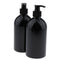 2pcs Empty Pump Dispenser Bottle Lotion/Shampoo/Liquid Soap 500ml Capacity Black