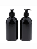 2pcs Empty Pump Dispenser Bottle Lotion/Shampoo/Liquid Soap 500ml Capacity Black