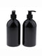 2pcs Empty Pump Dispenser Bottle Lotion/Shampoo/Liquid Soap 500ml Capacity Black