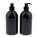 2pcs Empty Pump Dispenser Bottle Lotion/Shampoo/Liquid Soap 500ml Capacity Black