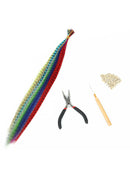 35pcs Mixing New Rainbow Synthetic fiber Feather Hair Extensions 40cm Kit