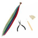 35 Strand Synthetic Feather Hair Extension Kit of Feathers 100 Beads 1plier Hook