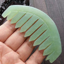 1x Natural Jade Gua Sha Acupoint Massage Comb Scalp Massager Relaxation Comb
