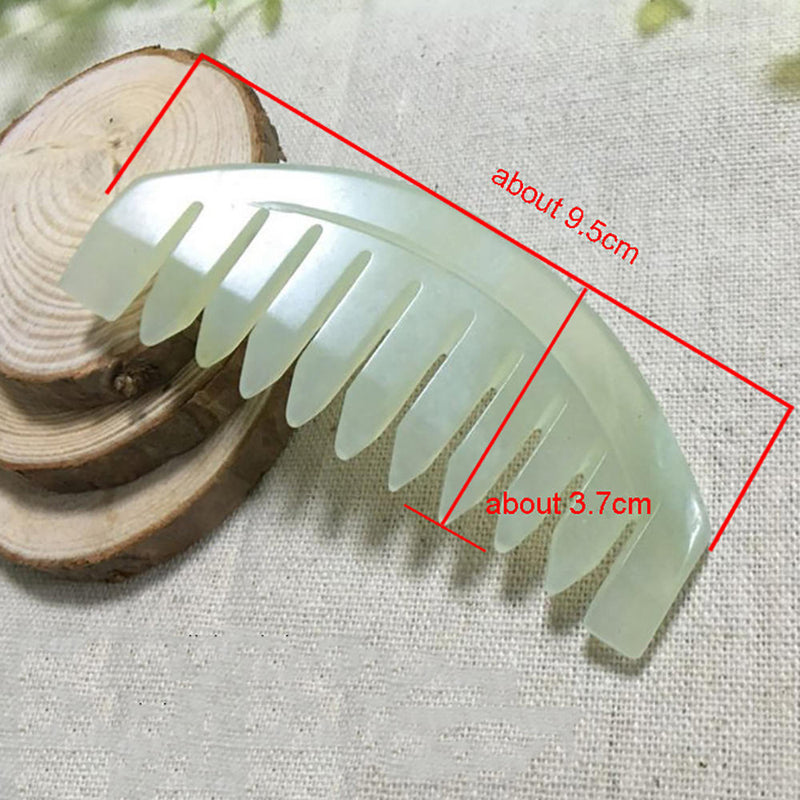 Natural Massage Comb Jade Stone Comb Healty Head Chest Bust Gua Sha Massager