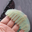 1x Natural Jade Gua Sha Acupoint Massage Comb Scalp Massager Relaxation Comb