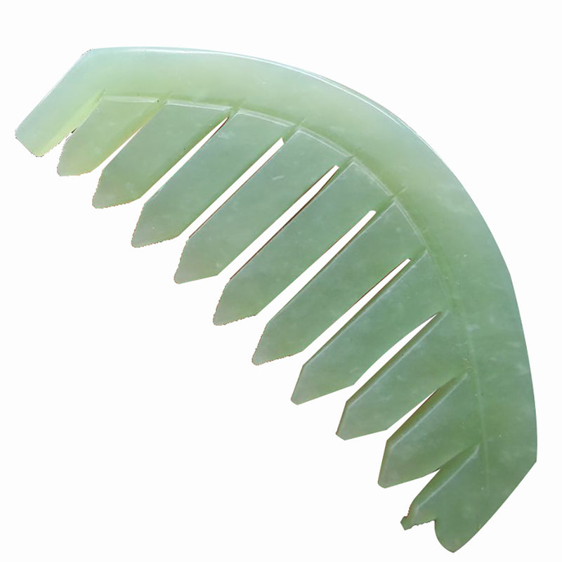 1x Natural Jade Gua Sha Acupoint Massage Comb Scalp Massager Relaxation Comb