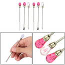 6Pc Nail Art Stick Mix Picker Gel Powder Stainless steel Rod Spatula Mixing Tool