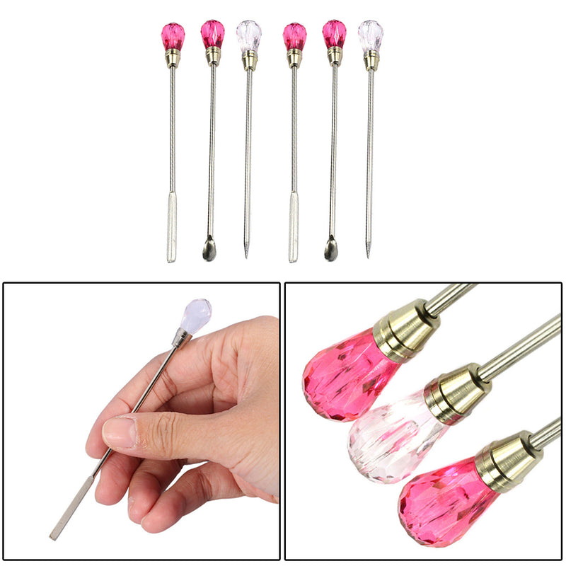 6 x Nail Manicure Ink Permanent Makeup Tattoo Eyebrow Gel Stirring Rod Stick