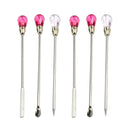 6Pc Nail Art Stick Mix Picker Gel Powder Stainless steel Rod Spatula Mixing Tool