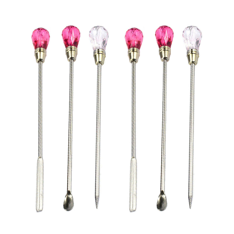 6 x Nail Manicure Ink Permanent Makeup Tattoo Eyebrow Gel Stirring Rod Stick
