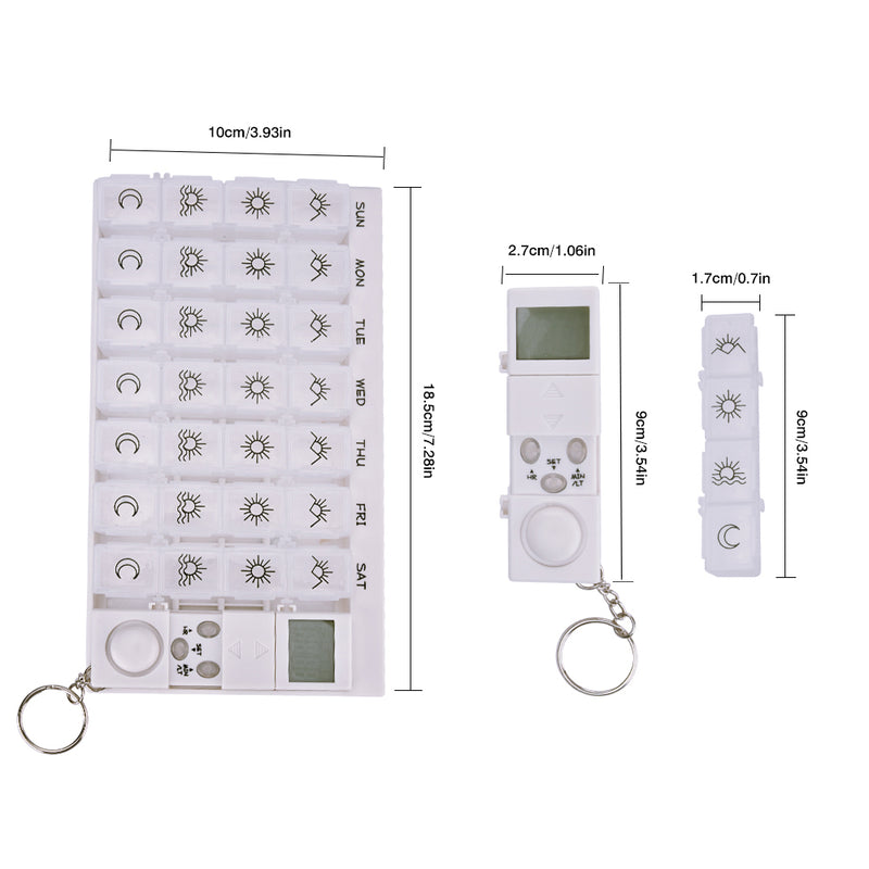 Pill Box Reminder Electronic Timer Digital 7Days Pills Organizer Case With Timer