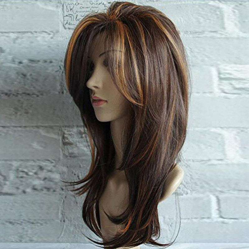 Synthetic Wig Solid Color Middle Part Curly Shoulder Length Short Curly Hair New