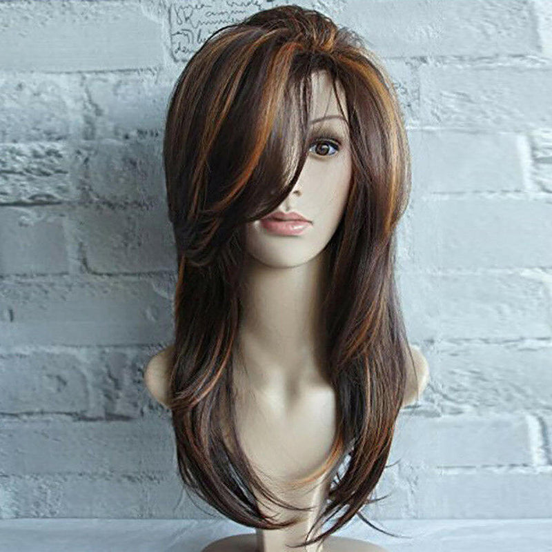 Synthetic Wig Solid Color Middle Part Curly Shoulder Length Short Curly Hair New