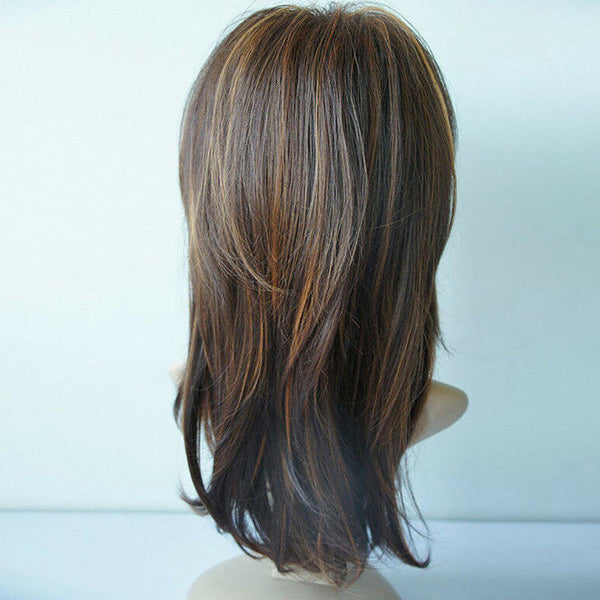 Synthetic Wig Solid Color Middle Part Curly Shoulder Length Short Curly Hair New