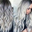 1 * Women Gradient Grey Long Full Curly Wig Wavy Hair Heat Resistant Beautiful