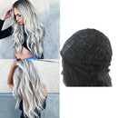 1 x Women Gradient Grey Curly Wig Wavy Hair Heat Resistant Wig Synthetic NEW