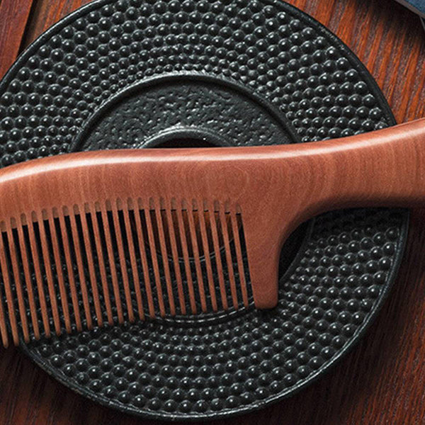 1x Natural Peach Wood Comb Close Teeth Anti-static Head Massage Hair Care Tools