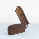 1 Pcs Sandalwood Folding Comb Fine Tooth Pocket Fit Classic Wood Beard Mustache