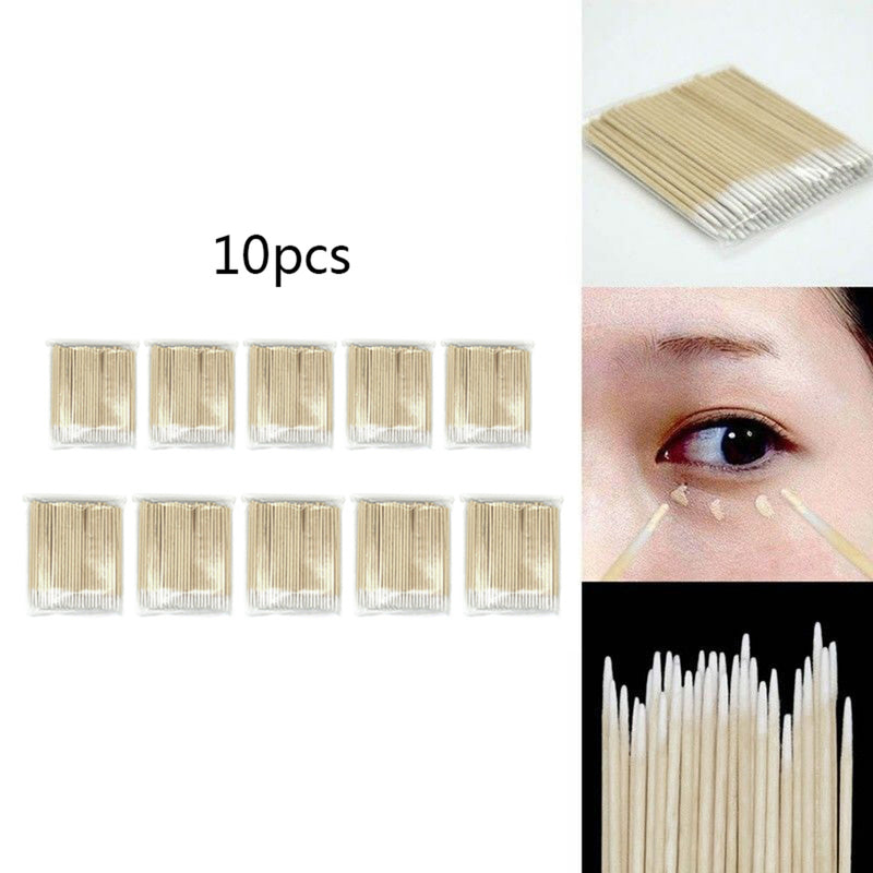 100PCS Cotton Swabs Tips Pointed Swab Applicator Wooden Sticks Applicator New