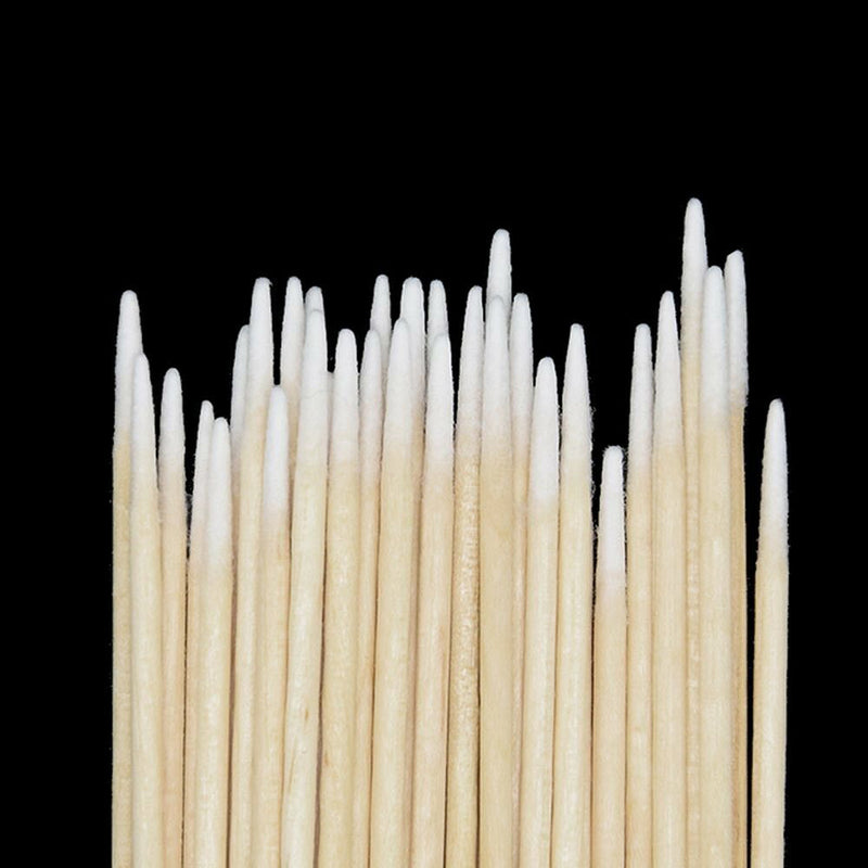 100PCS Cotton Swabs Tips Pointed Swab Applicator Wooden Sticks Applicator New