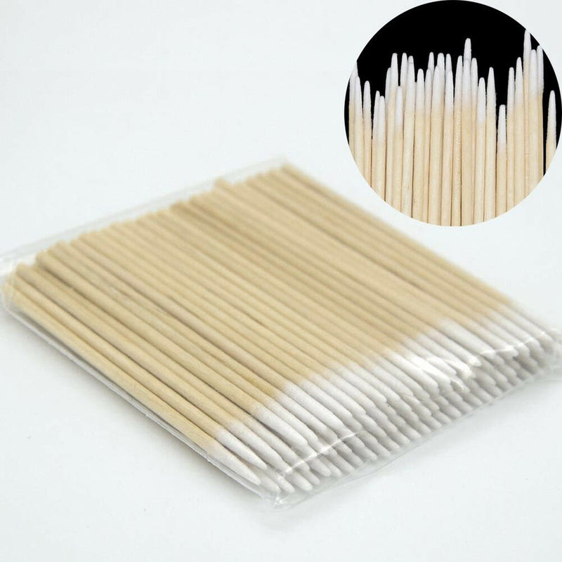 100PCS Cotton Swabs Tips Pointed Swab Applicator Wooden Sticks Applicator New