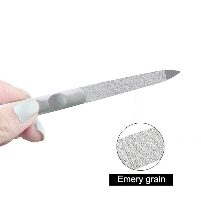 5X Fashion Stainless Steel Metal File Nail Art Dual Sided Pedicure Manicure Tool