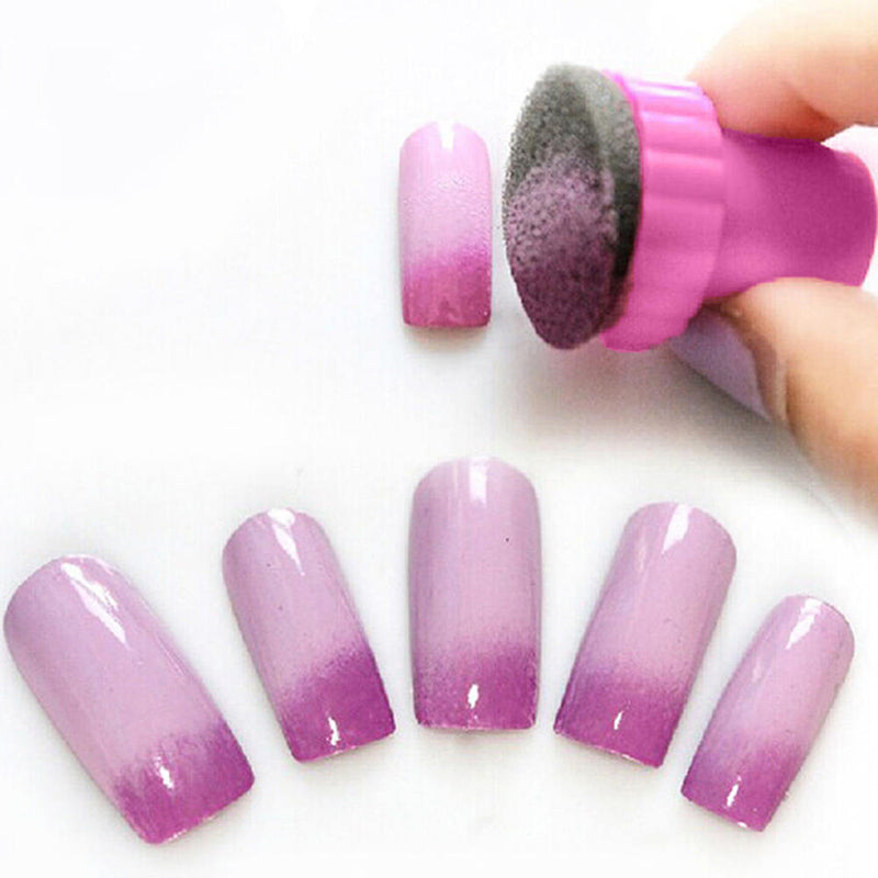 8 Set DIY Nail Art Sponge Stamp Stamping Polish Template Transfer Manicure Tool